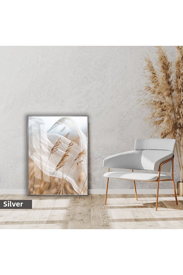 | Soft | Cream Wheat Herbal Model | Framed Glass Table Single Vertical