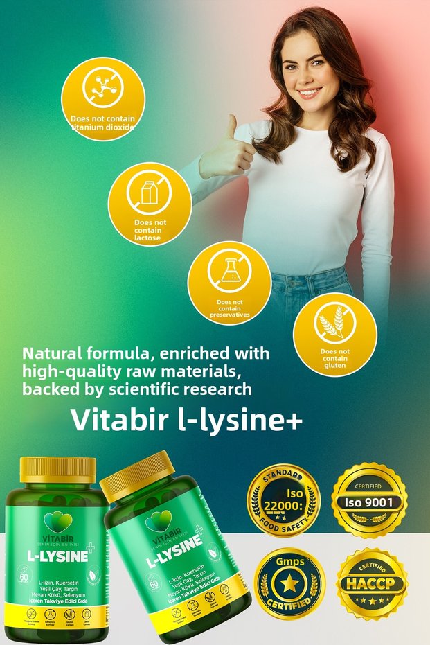L-Lysine Natural Vitamin Complex 180 Tablets (3 Months Supply)