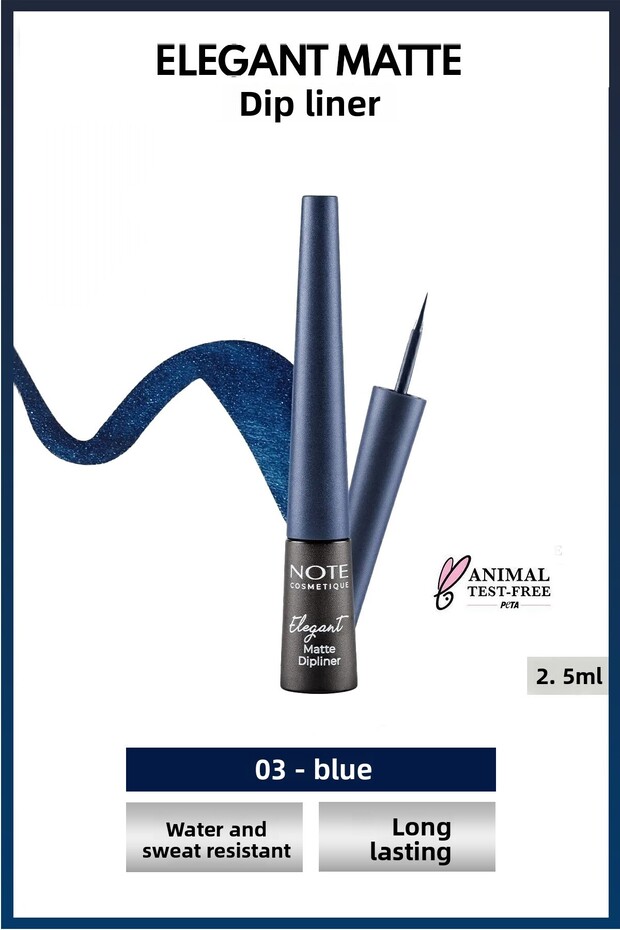 Elegant Matte Dipliner Waterproof Waterproof - 03 Navy Blue - Blue