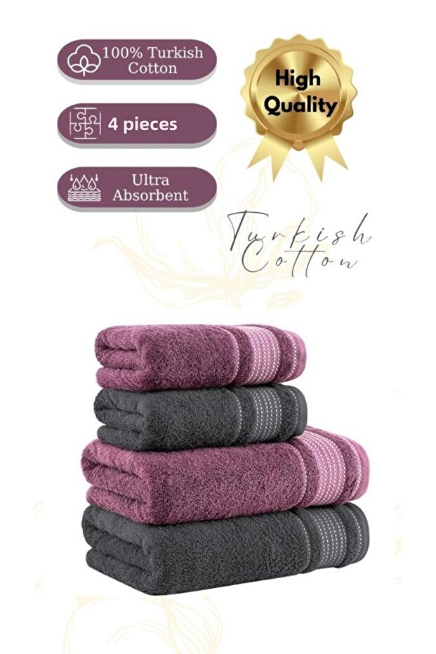 Premium 4-Piece Towel Set Spruce 50X90/70X140 cm
