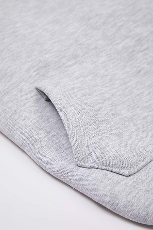 Pet Kapüşonlu Gri Melanj Köpek Sweatshirt TPHAW26KF00003 - 7