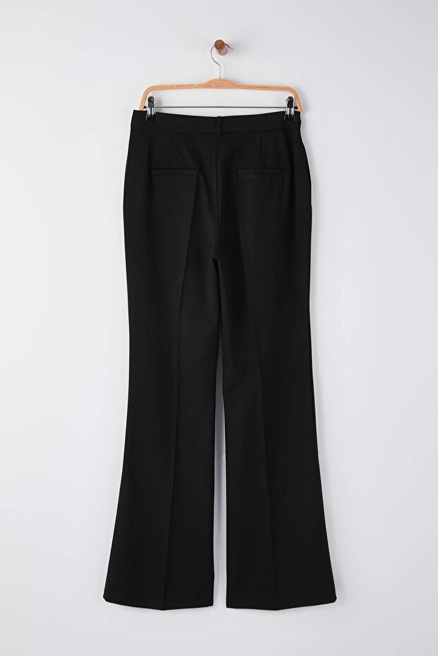 Siyah Flare Kalıp Bootcut Kumaş Pantolon TWOAW26PL00056 - 3