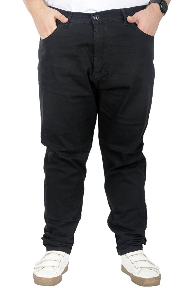 Mode XL Large Size Trousers Gabardine Jogger Nature 22920 Black
