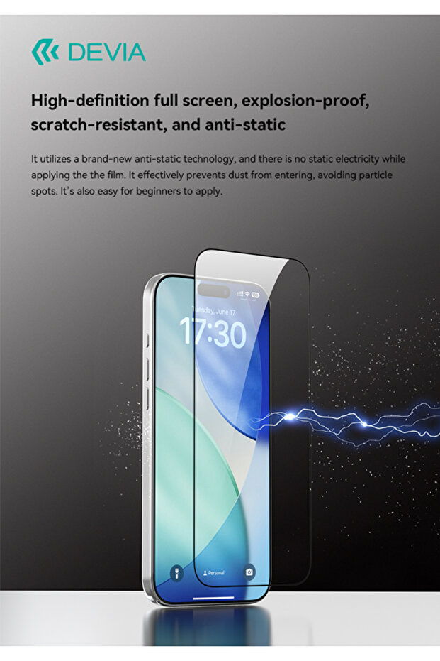 iPhone 17 Air Full Screen Tempered Glass Screen Protector from the Van Series, High Definition, with Installation Tool from Devia - 5