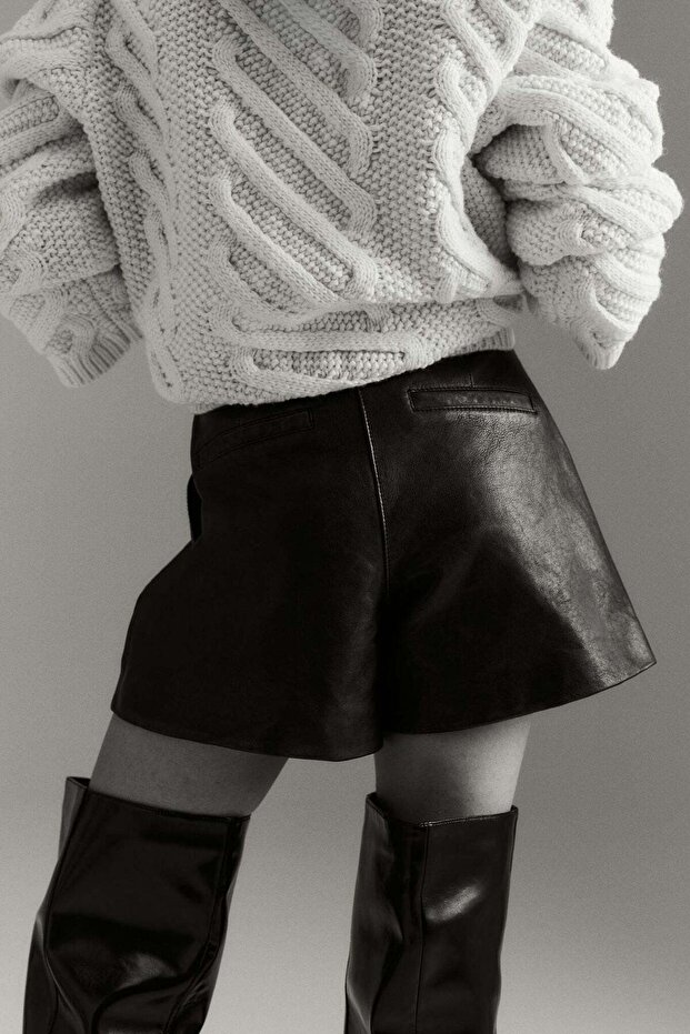 Leather shorts