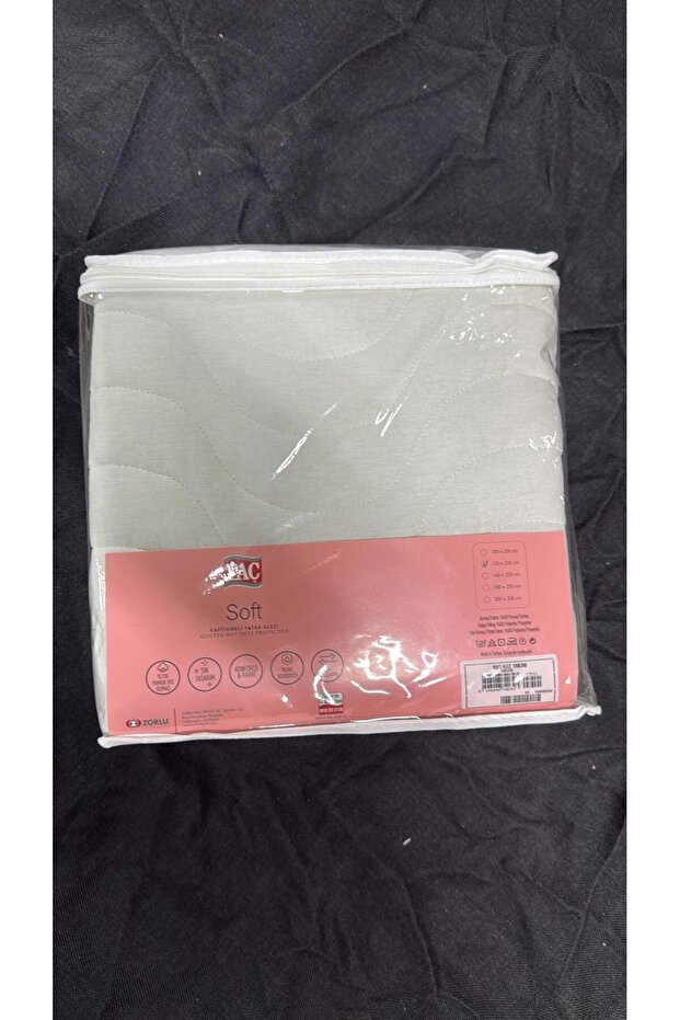 غطاء سرير مبطن مقاس 120×200 باللون الأبيض
