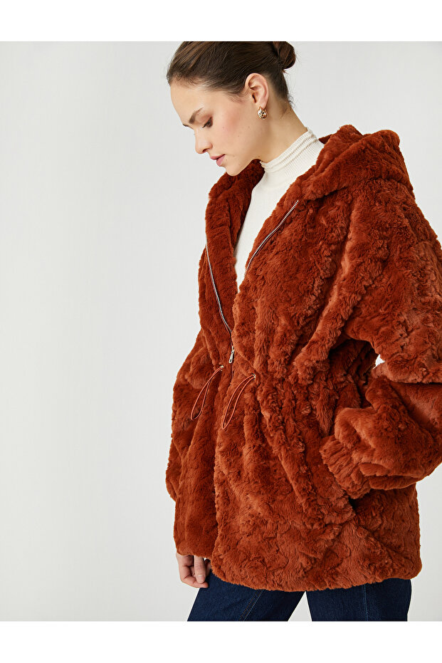 X Şahika Ercümen - Oversized Hooded Plush Coat