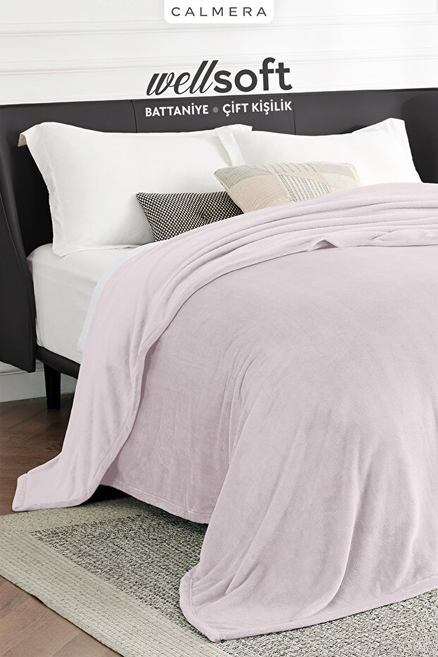 Wellsoft double blanket | Ultra soft & lightweight | Plush | 200 × 220 cm - powder