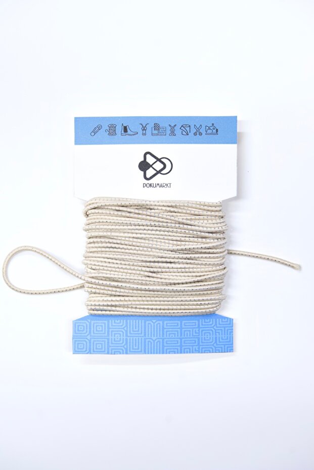 2 mm Round Polka Dot Glitter Elastic Cord - Luxury Decorative Elastic Cord - Accessory Elastic - 10 Meters