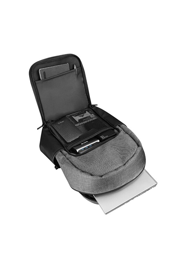BP301 AMORE 15.6" GRİ KUMAŞ/DERİ BİLGİSAYAR NOTEBOOK SIRT ÇANTASI - 5
