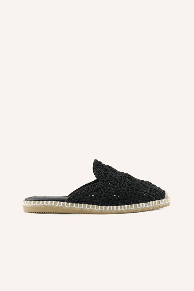 Siyah Espadril Terlik - 1