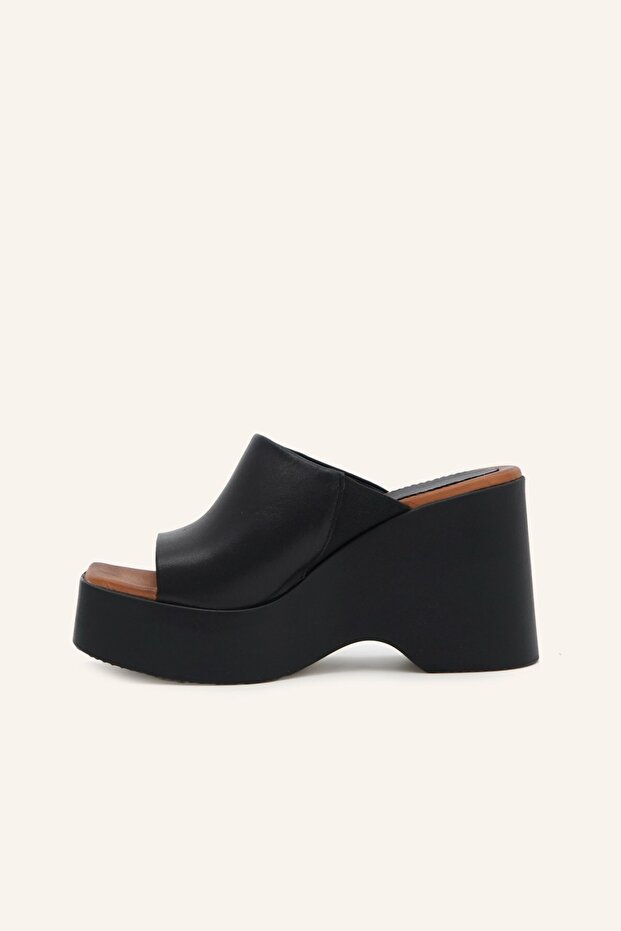 Siyah Sofia Deri Terlik - 3