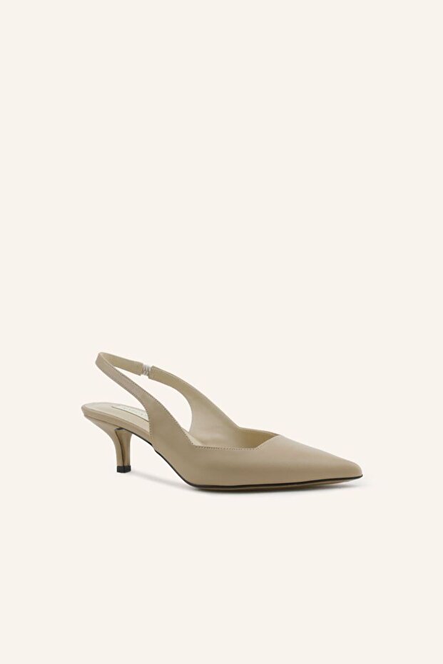 Bej Topuklu Stiletto - 2