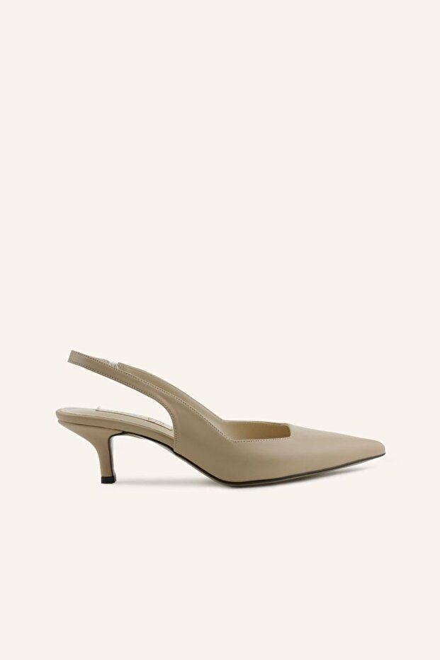 Bej Topuklu Stiletto - 1