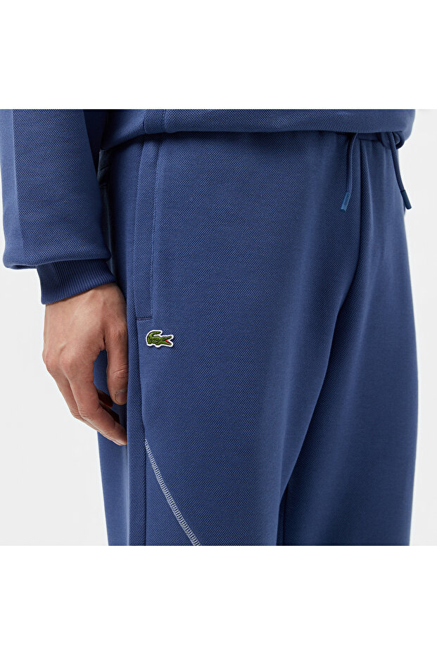 Erkek Tapered Fit Baskılı Mavi Eşofman Altı - 5