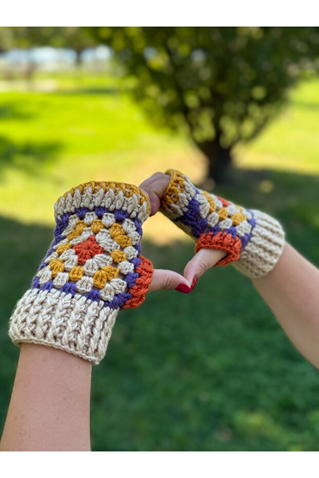 Örgü Parmaksız Eldiven - 3