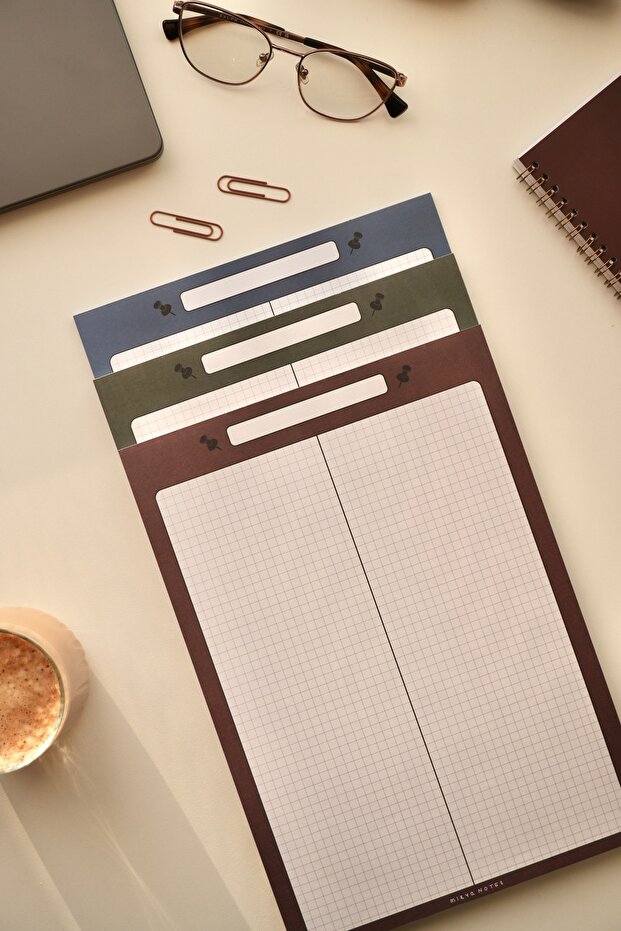 A4 Pushpin Patterned - Notepad Memo Pad (quaret) - 2