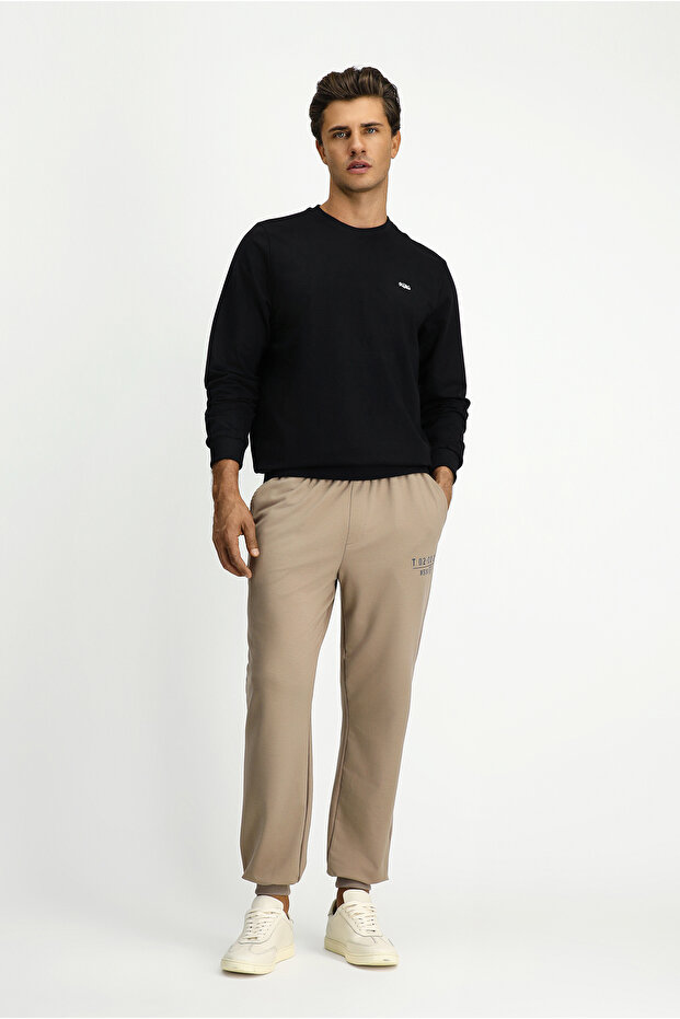 Bisiklet Yaka Regular Fit Nakışlı Basic Sweatshirt - 2