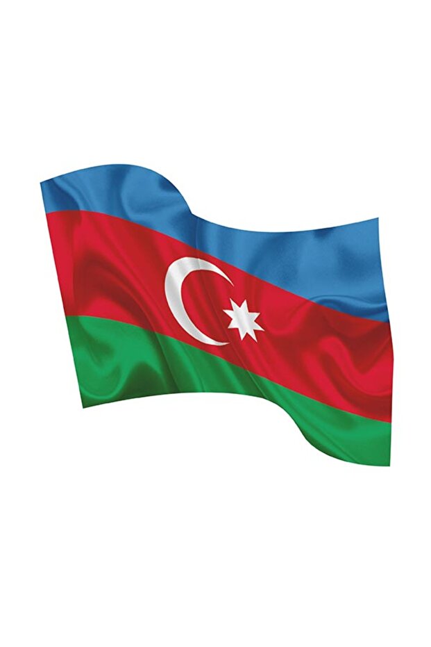 Azerbaijan Wavy Flag Sticker 15x12 cm