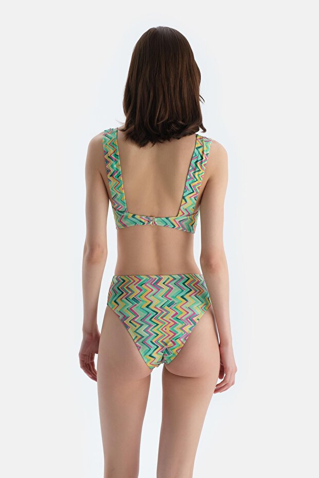 Multicolor Üçgen Geniş Bikini Üst - 2