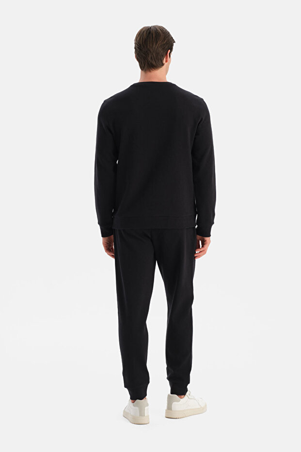 Siyah Bis Yaka Cepli Sweatshirt - 2