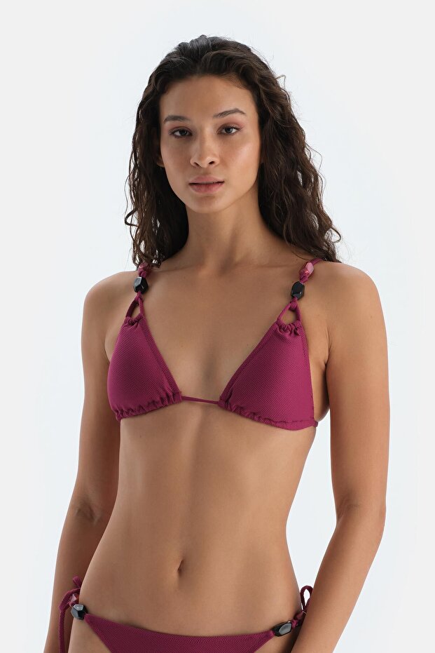 Vişne Üçgen Küçük Bikini Üst - 2
