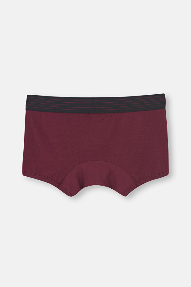 Claret Red Basic Micro Modal Boxer - 2