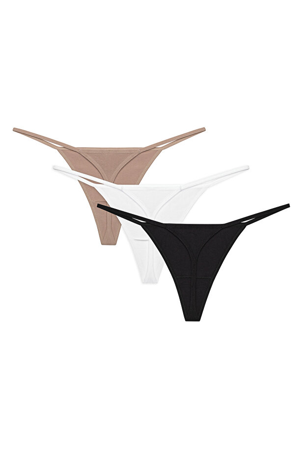 New Basic Multicolored 3 String Panties - 2