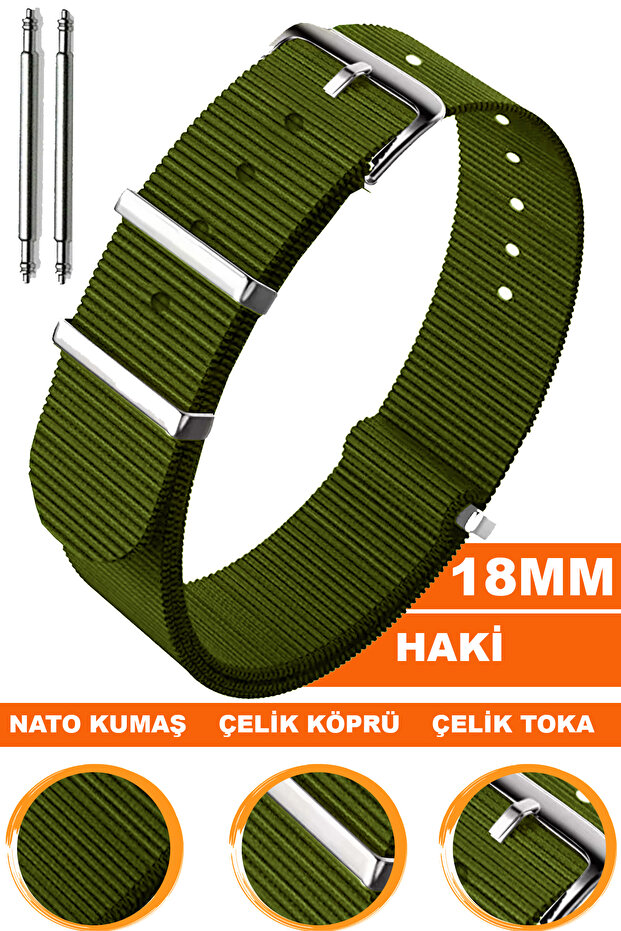 18mm Fossil-Welder-Casio-Seiko-Omega-Armani Watch Compatible Nato Textile Fabric Watch Band NTTEK18