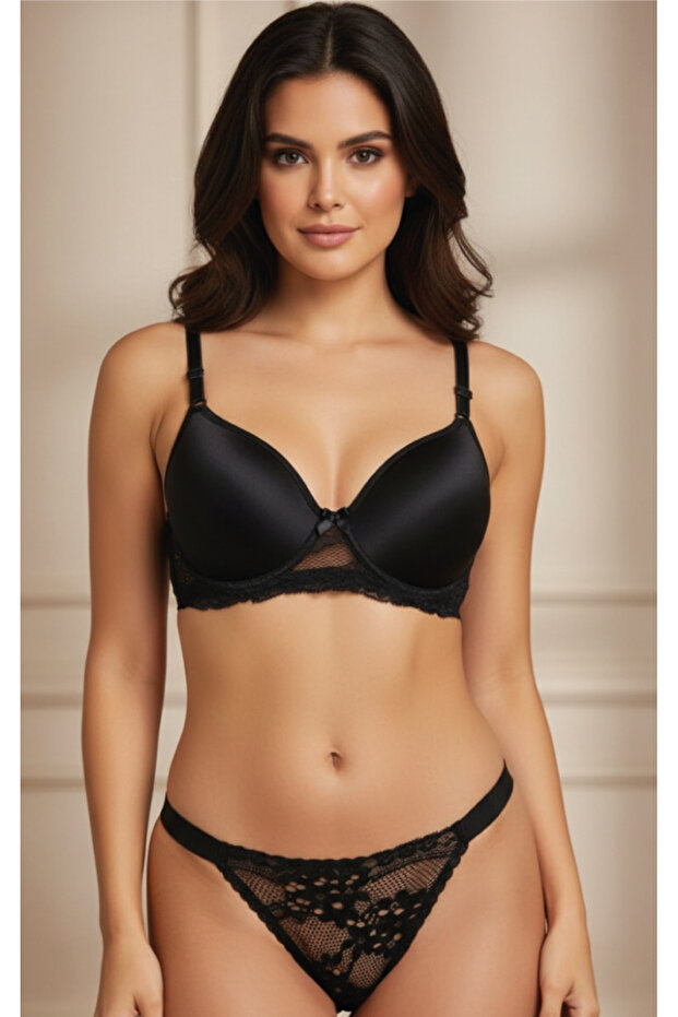 0189 Without Fill with Lace Detail Bra Suit