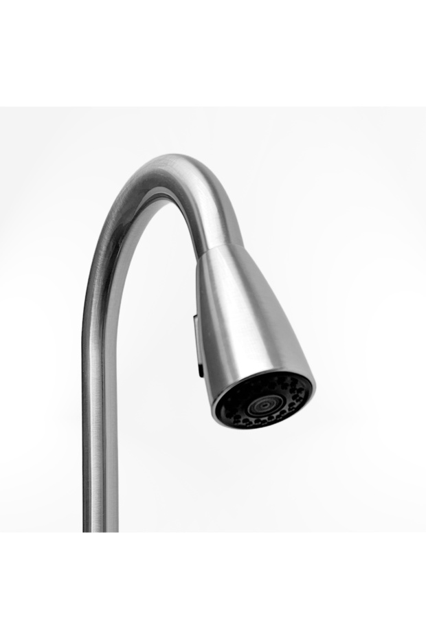 خلاط مطبخ فضي قابل للسحب - 3