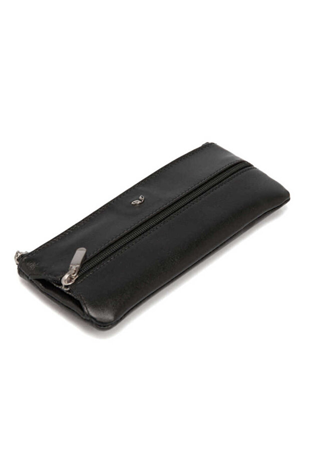 Black Genuine Leather Unisex Keychain - S1An00000157-B06