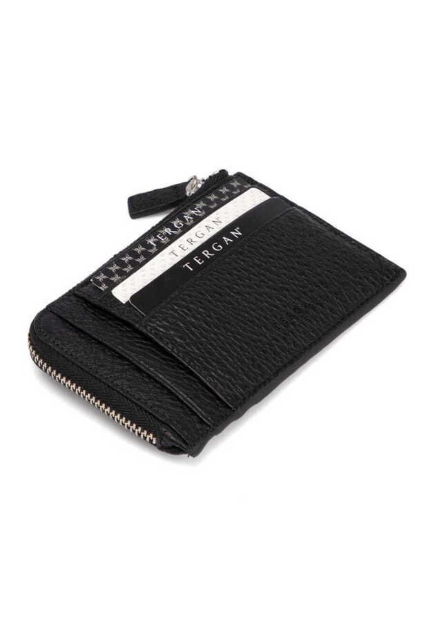 Black Genuine Leather Unisex Credit Card Holder - S1Kk00000265-A41
