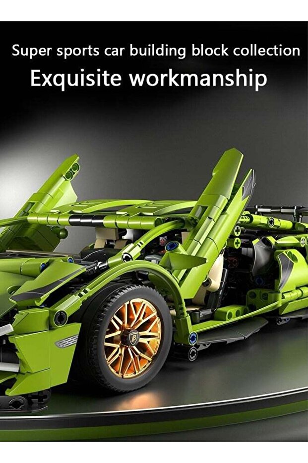 Supercar Building Block Toy with Lights, 1:14 Scale, App & Remote Control - 5