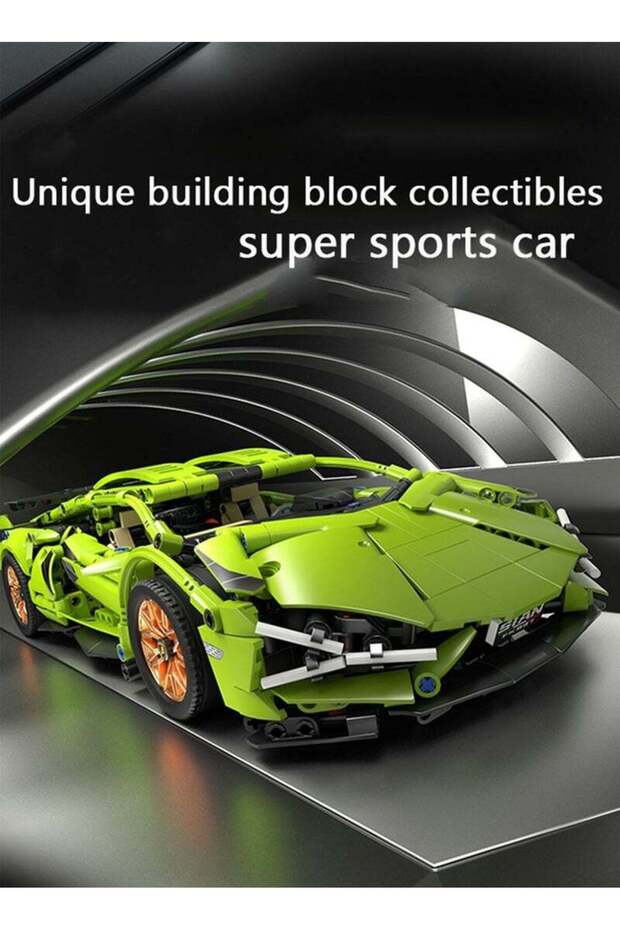 Supercar Building Block Toy with Lights, 1:14 Scale, App & Remote Control - 4