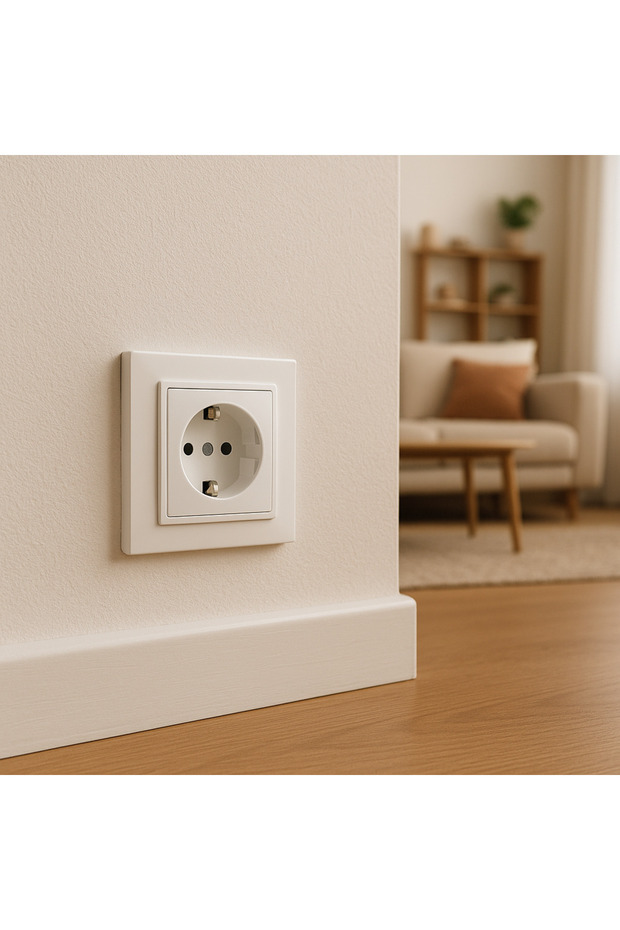 SOCKET WITH CP 16A TITANIUM WHITE - 1