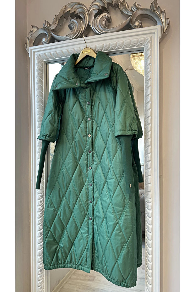 Yeşil Kapitone Mont - 7