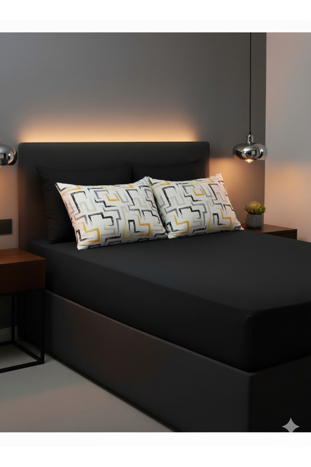 100% Cotton Fabric Fitted Sheet+Pillowcase Corner Depth 28-30 CM Soft Fabric New Season