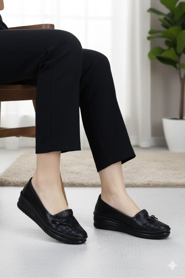 Sapphire 1292 Black Orthopedic Mother Shoes Classic Shoes Women's Casual Shoes