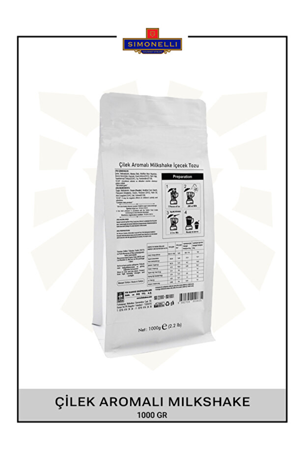 Milkshake Çilek Aromalı 1000Gr Paket - 2