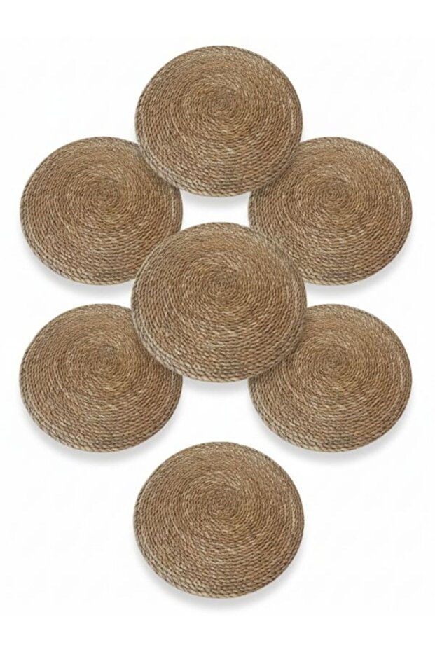 12 Adet Amerikan Hasır Servis Supla Örme Bambu - 9