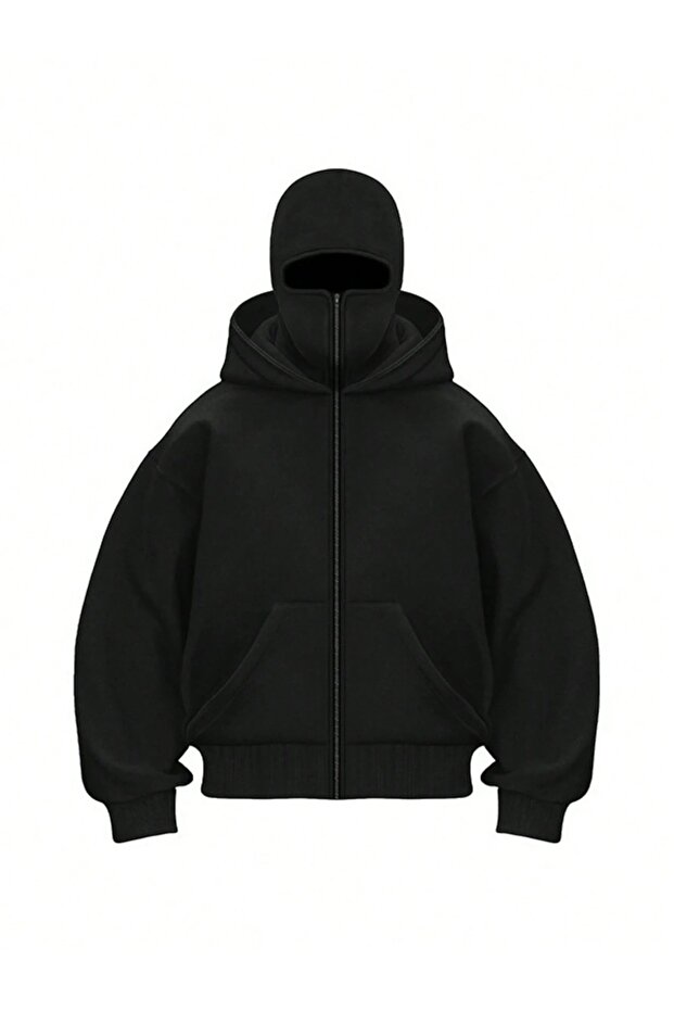 طقم بدلة رياضية شتوية سميكة من القطن الأساسي بثلاث خيوط مع سحاب - 4