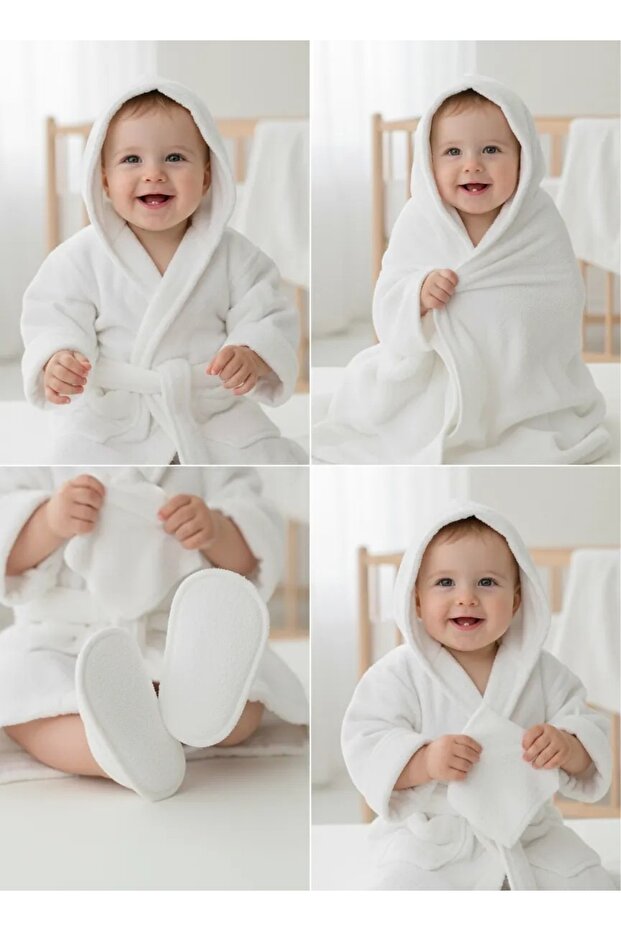 Bathrobe Towel Baby Slippers Newborn Hospital Release Children's Set