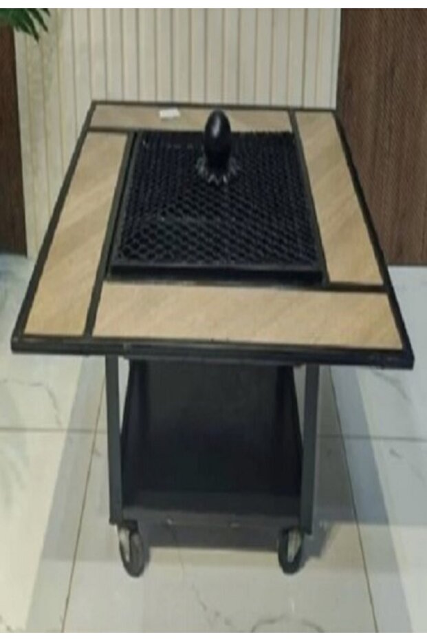 منقل حطب مربع بكفرات مقاس 65*65 سم