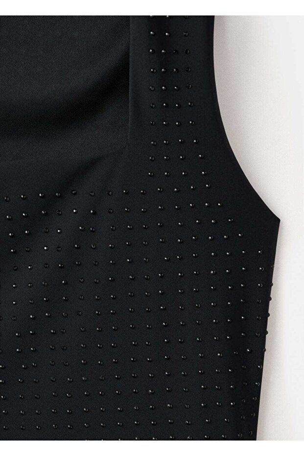 Taş detaylı askılı bluz - 7