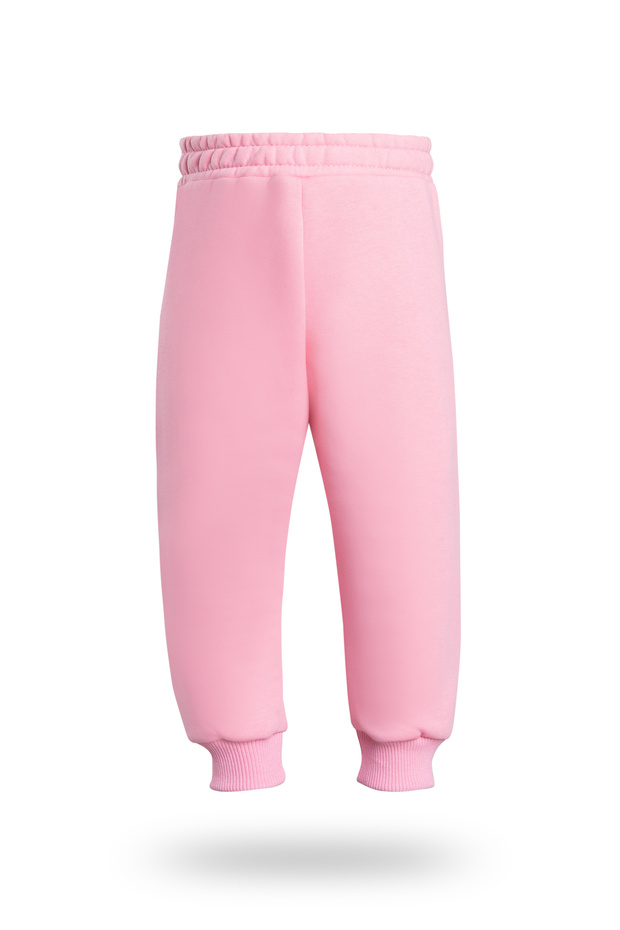 Girl's Jogger Sweatpants 3 Thread Ş Fleece-Lined No Pocket Leg K Ribbed Knit I