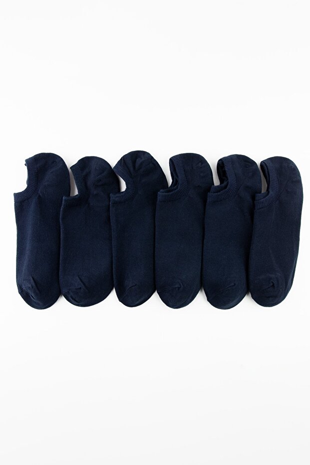 6lı Basic Lacivert Erkek Sneaker Çorap - 2