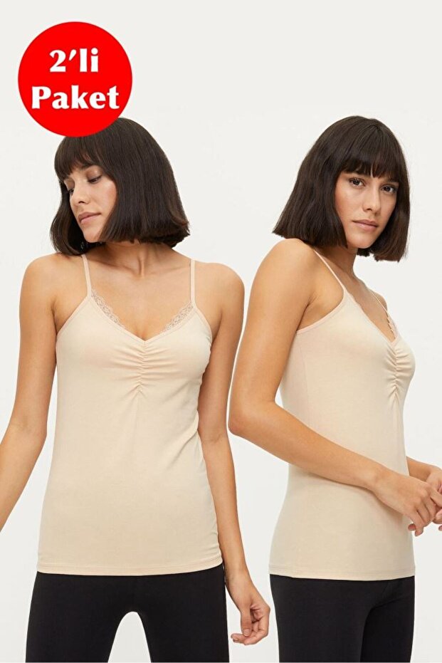 Women's strap lace tank top 2-piece skin 1275