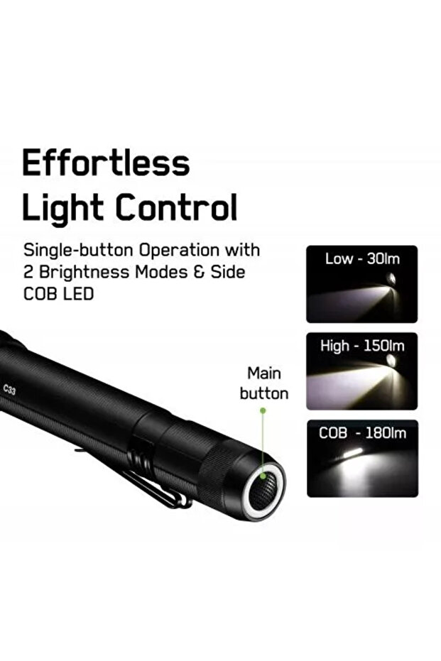 LED flashlight C33 black 150lm 2x AA - 5
