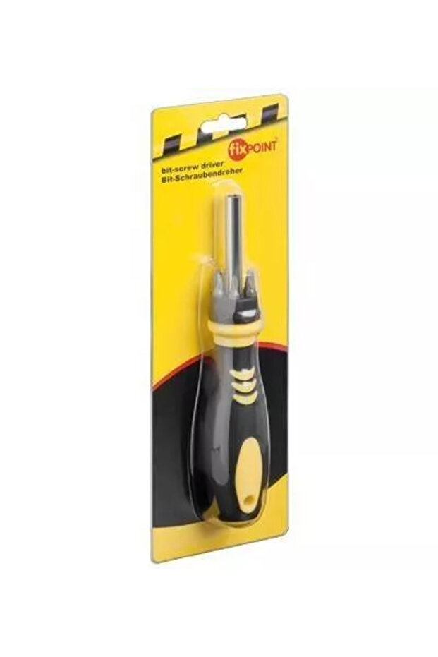Screwdriver with interchangeable tips and rubberized handle - 2